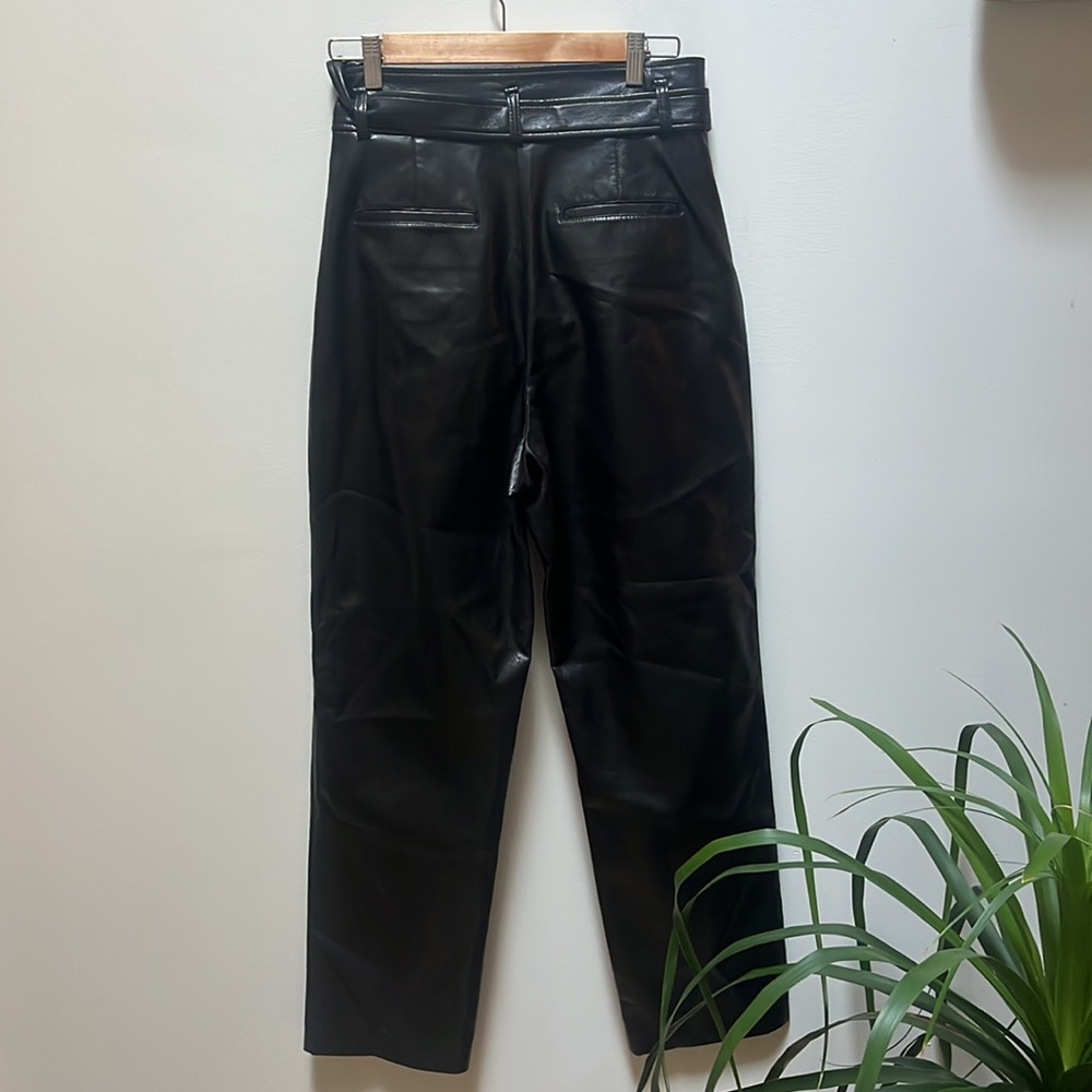 💫SALE Aritzia Babaton Vegan Leather Tie-Front Belted Pants - Picture 6 of 11